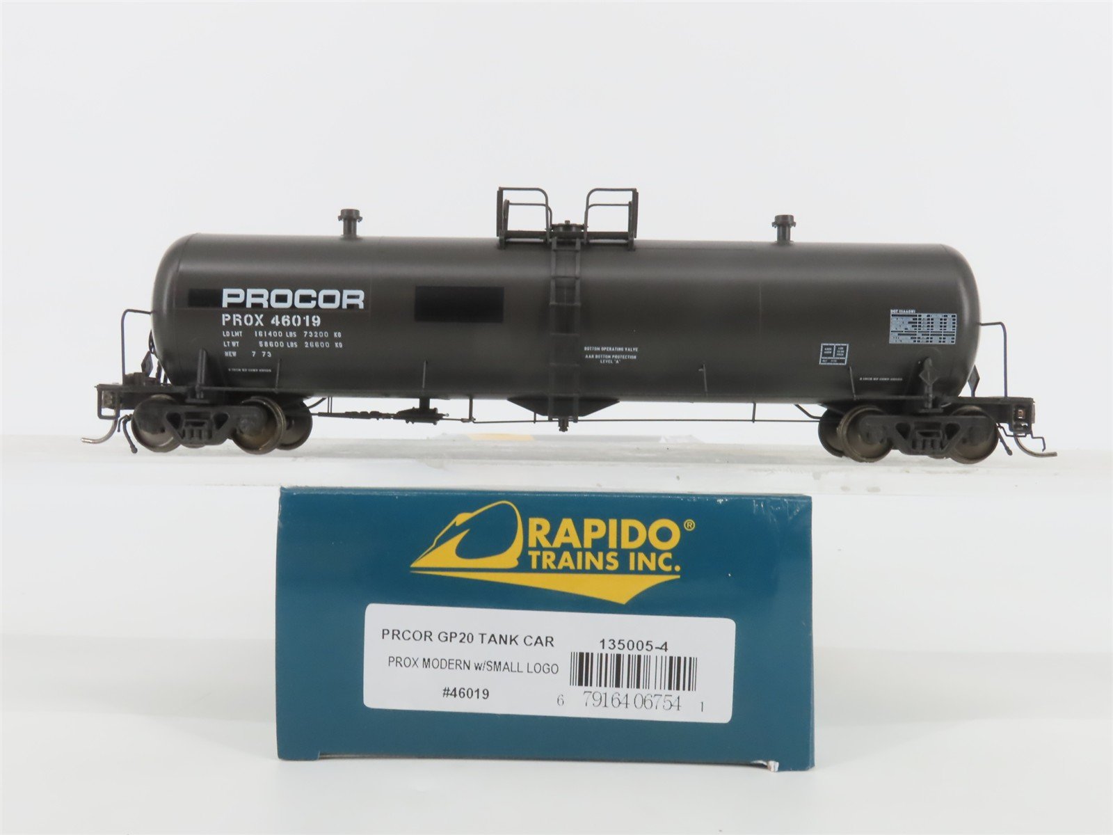 HO Scale Rapido 135005-4 PROX Procor Tank Car #46019