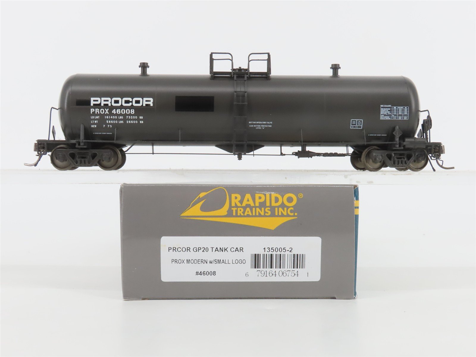 HO Scale Rapido 135005-2 PROX Procor Tank Car #46008