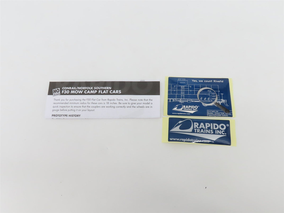 HO Scale Rapido 138101A CR Conrail MOW Flat Car #62893