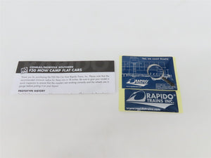 HO Scale Rapido 138101A CR Conrail MOW Flat Car #62204