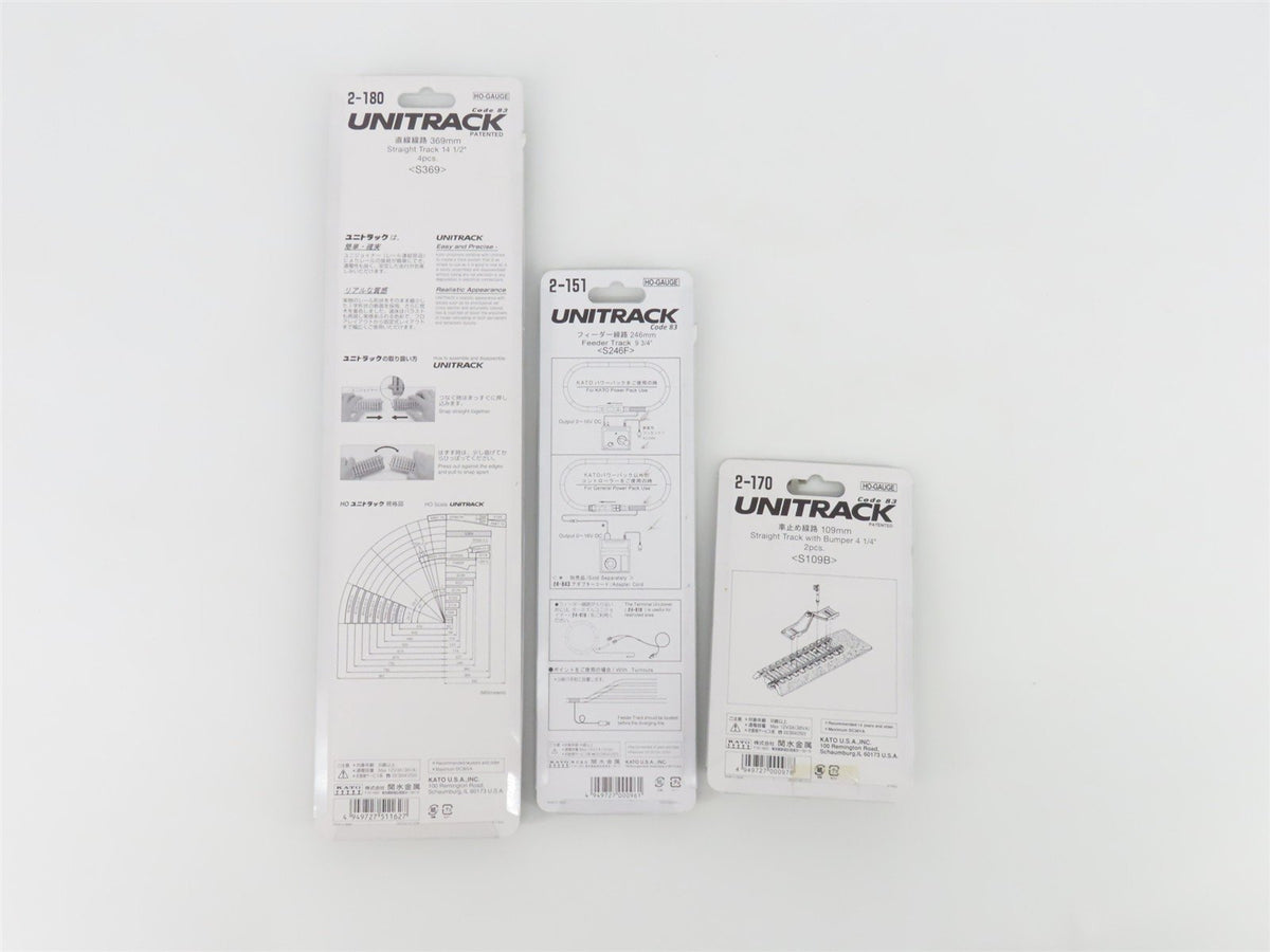 LOT of 7 HO Scale KATO Unitrack Code 83 Pieces