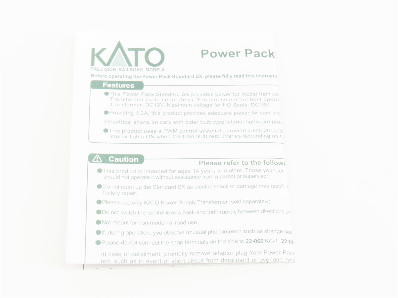 Kato 22-018-1 Power Pack Standard SX DC Transformer