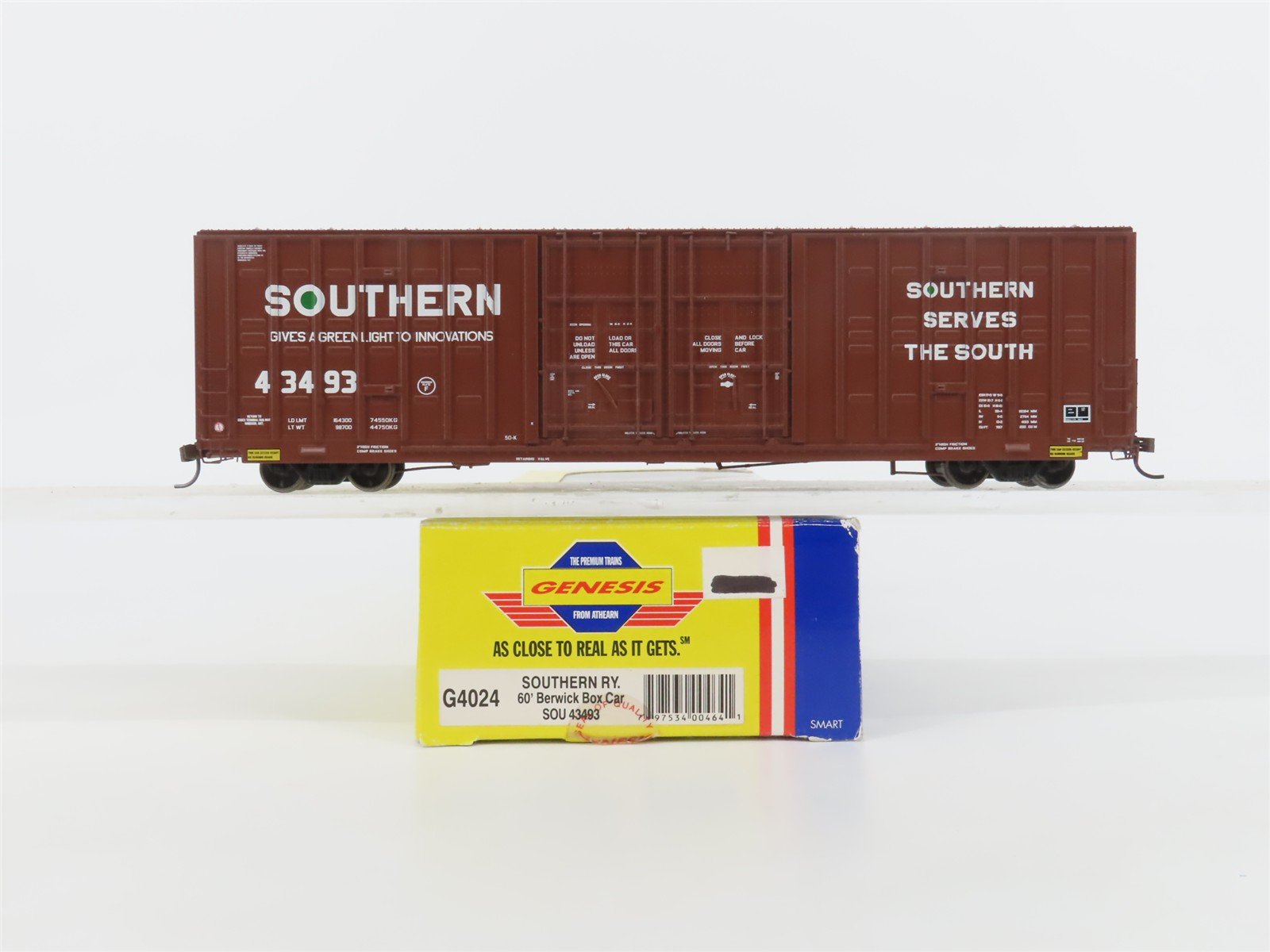 HO Scale Athearn Genesis G4024 SOU Southern Railway 60' Box Car #43493