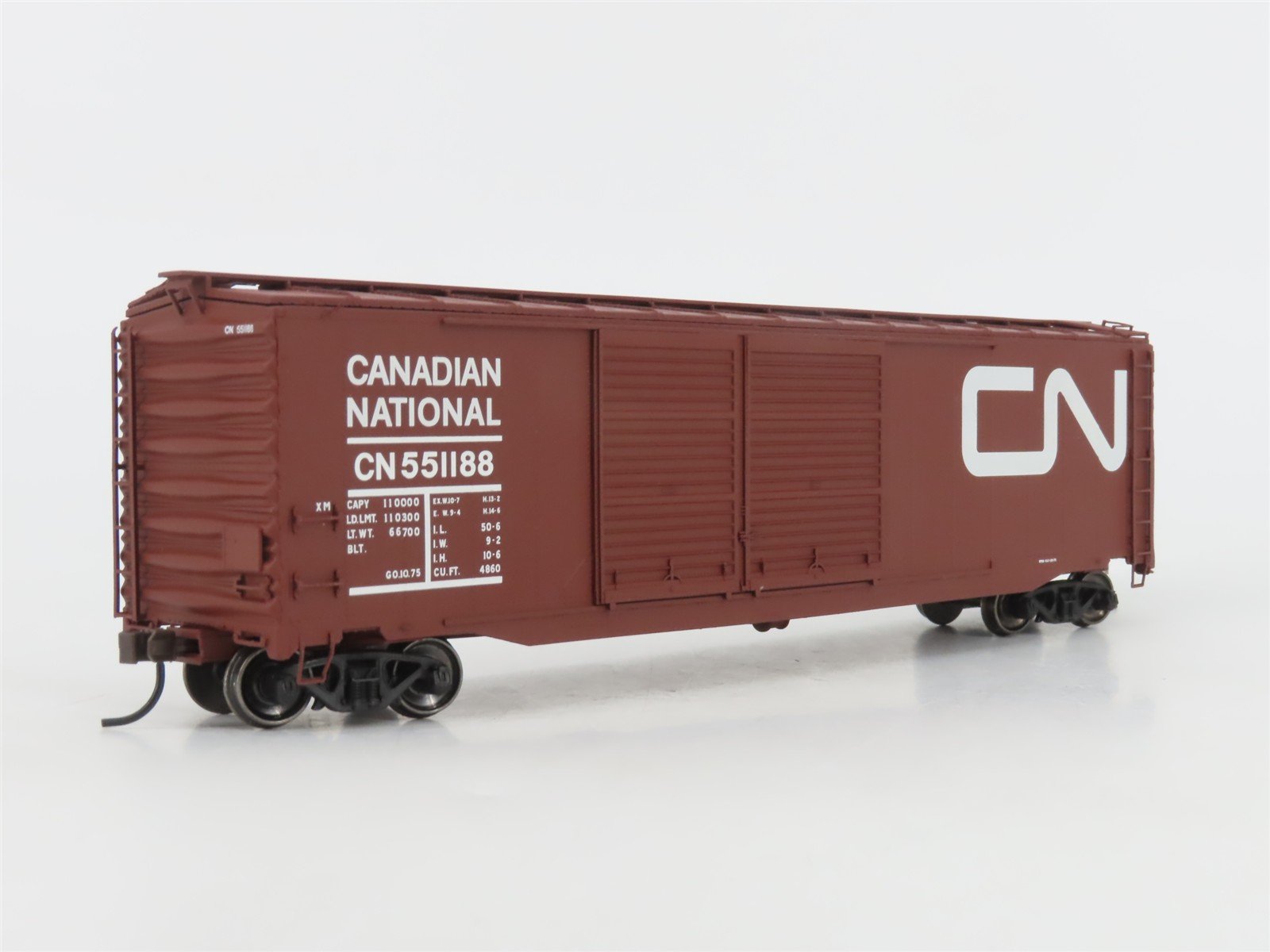 HO Scale Atlas 20002506 CN Canadian National 50' Double Door Box Car #551188