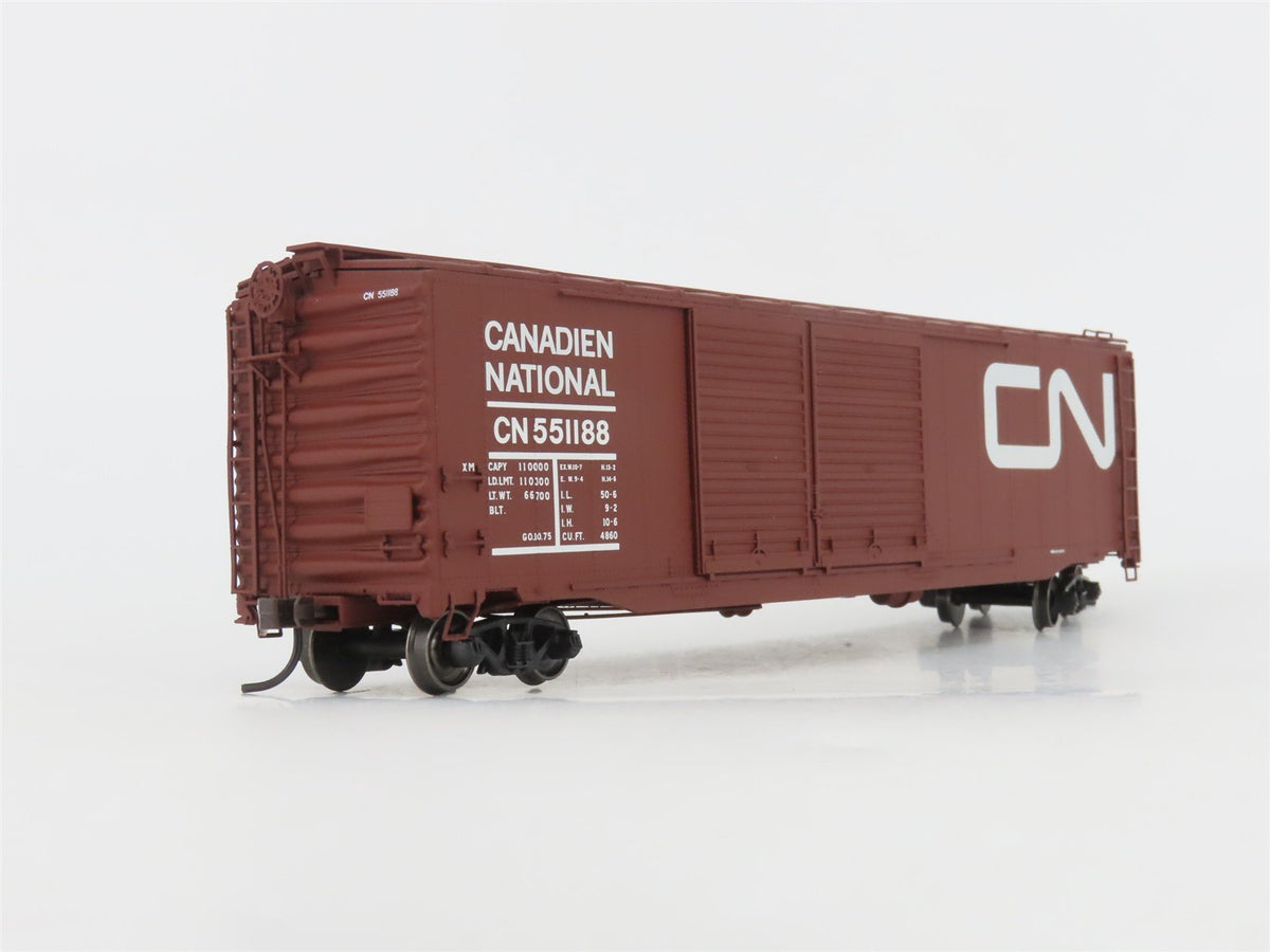 HO Scale Atlas 20002506 CN Canadian National 50&#39; Double Door Box Car #551188
