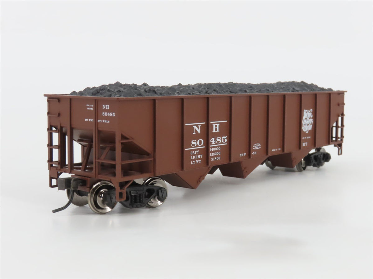 HO Scale Atlas Trainman 1193 NH New Haven Railroad 3-Bay Hopper #80485 w/ Load