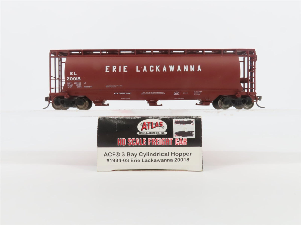 HO Scale Atlas 1934-03 EL Erie Lackawanna 3-Bay Cylindrical Hopper #20018