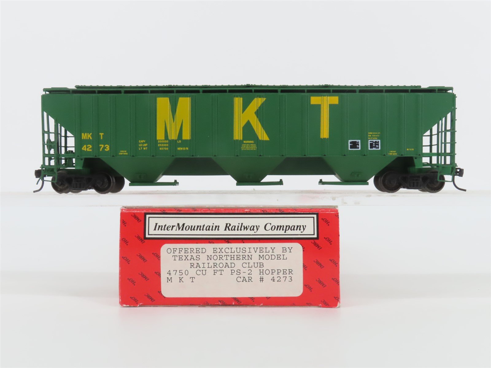 HO Scale InterMountain Texas Northern Model Railway Club MKT 3-Bay Hopper #4273