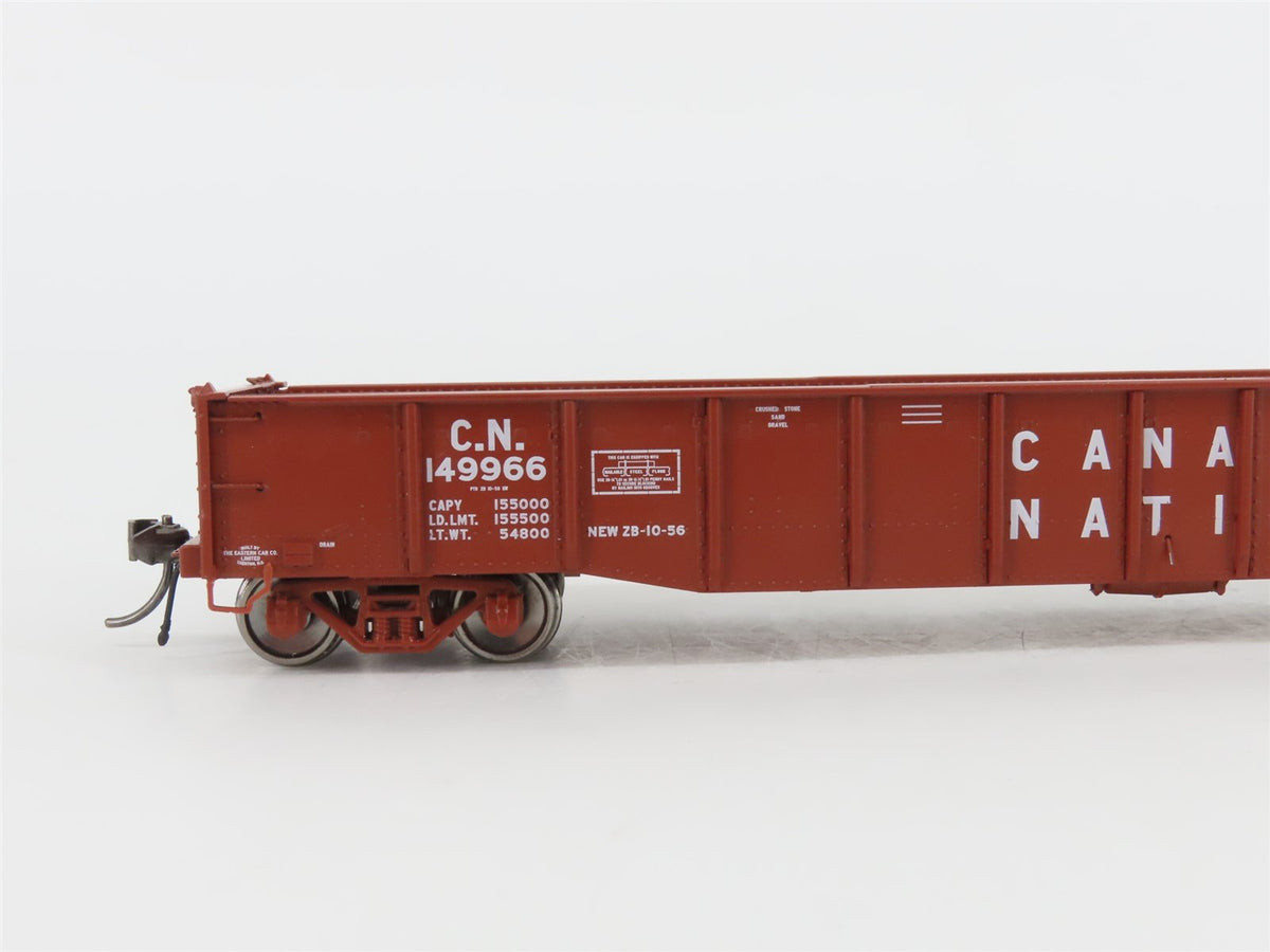 HO Scale Rapido 50049A CN Canadian National 52&#39; 6&quot; Mill Gondola #149966