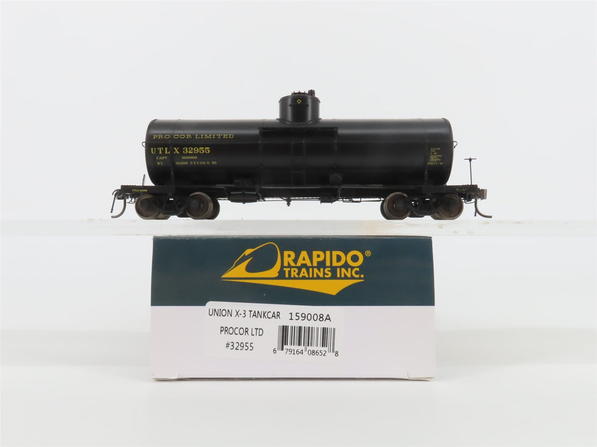 HO Scale Rapido 159008A UTLX Procor Limited Single Dome Tank Car #32955