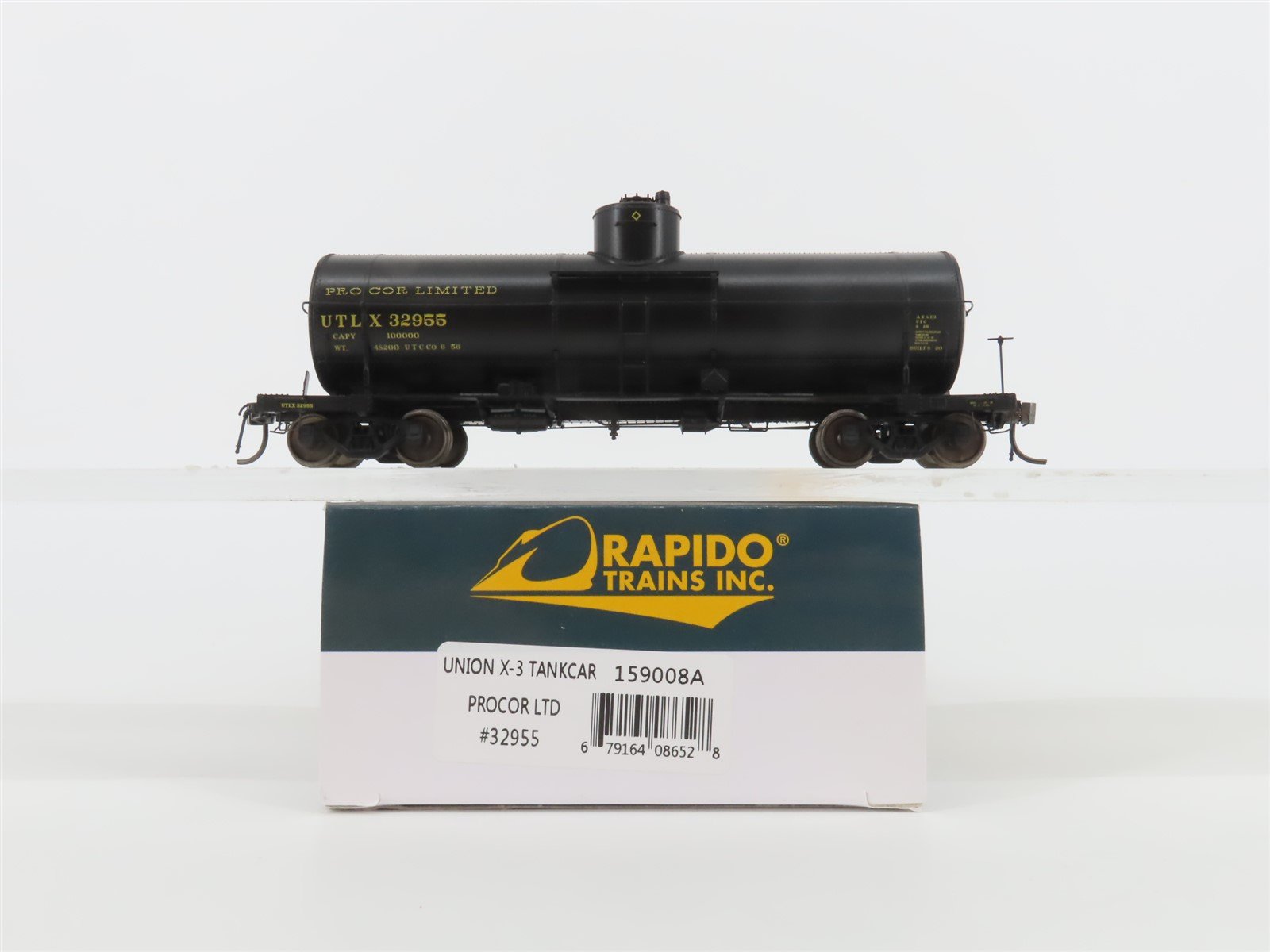 HO Scale Rapido 159008A UTLX Procor Limited Single Dome Tank Car #32955