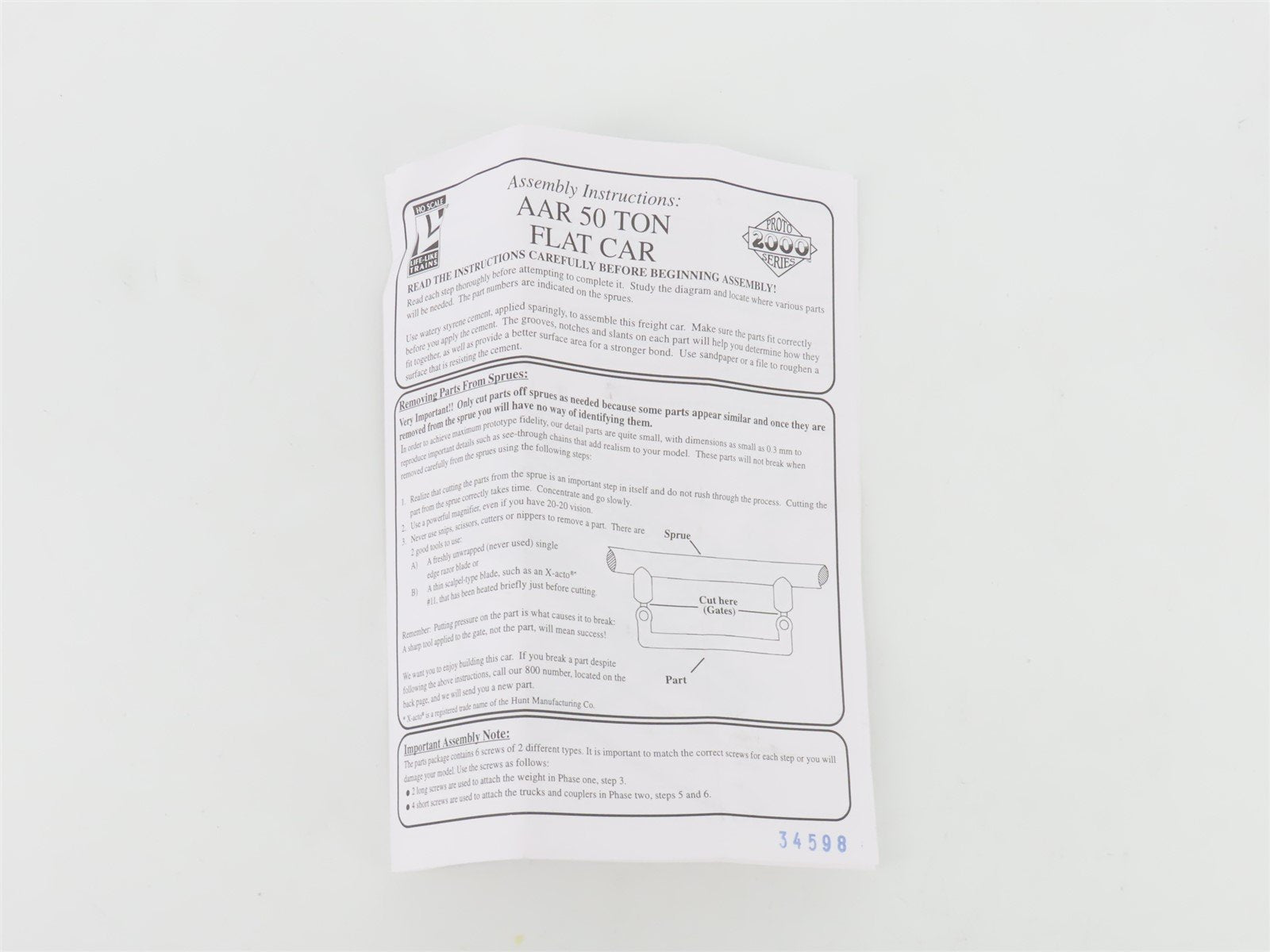 HO Scale PROTO 2000 Kit #21921 D&RGW Rio Grande Railroad Flat Car #220022