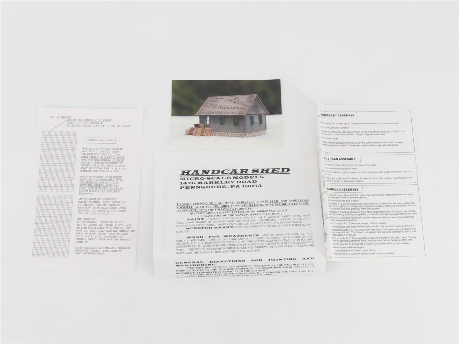 HO 1/87 Micro-Scale Models Kit MSM1002 Handcar Shed