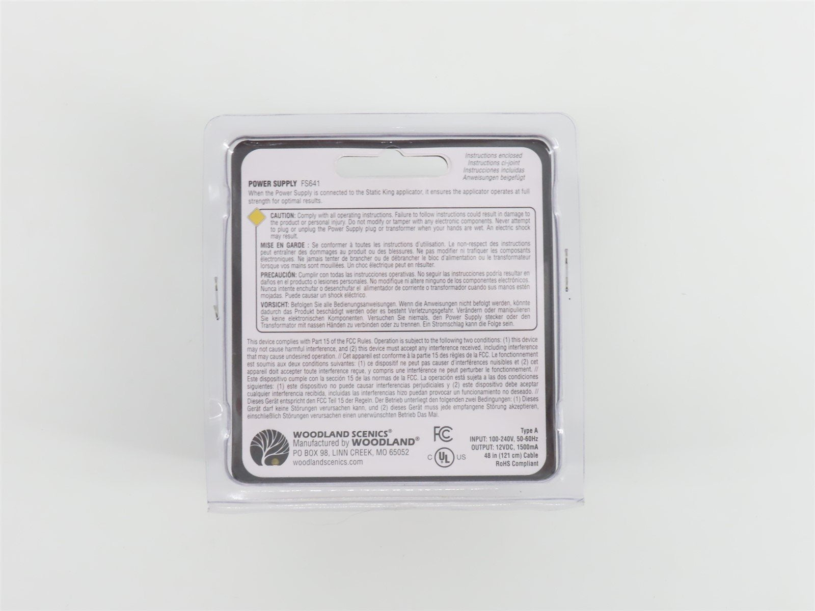 HO 1/87 Scale Woodland Scenics FS641 Power Supply - Sealed