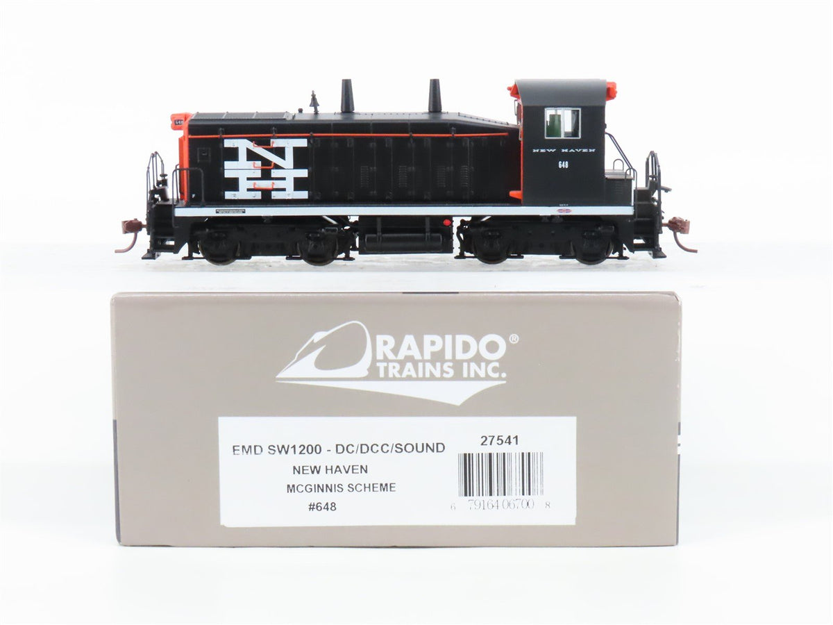 HO Rapido 27541 NH New Haven McGinnis Scheme SW1200 Diesel #648 w/ DCC &amp; Sound