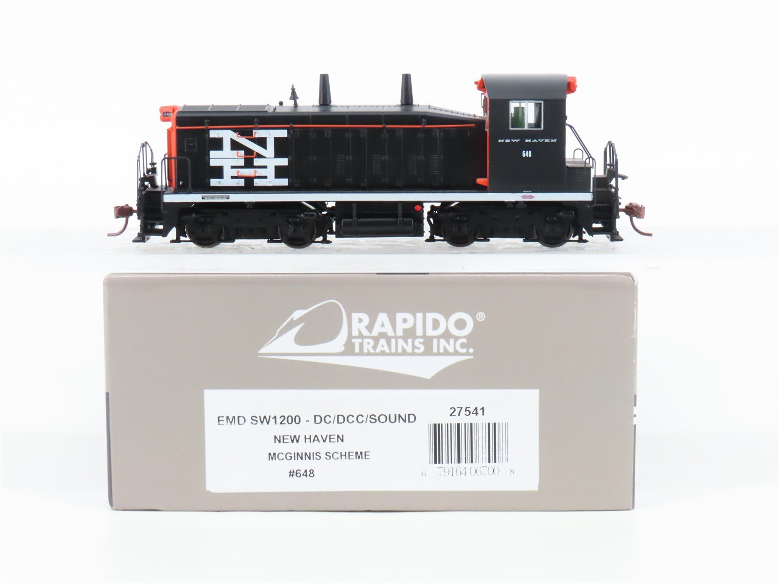 HO Rapido 27541 NH New Haven McGinnis Scheme SW1200 Diesel #648 w/ DCC & Sound