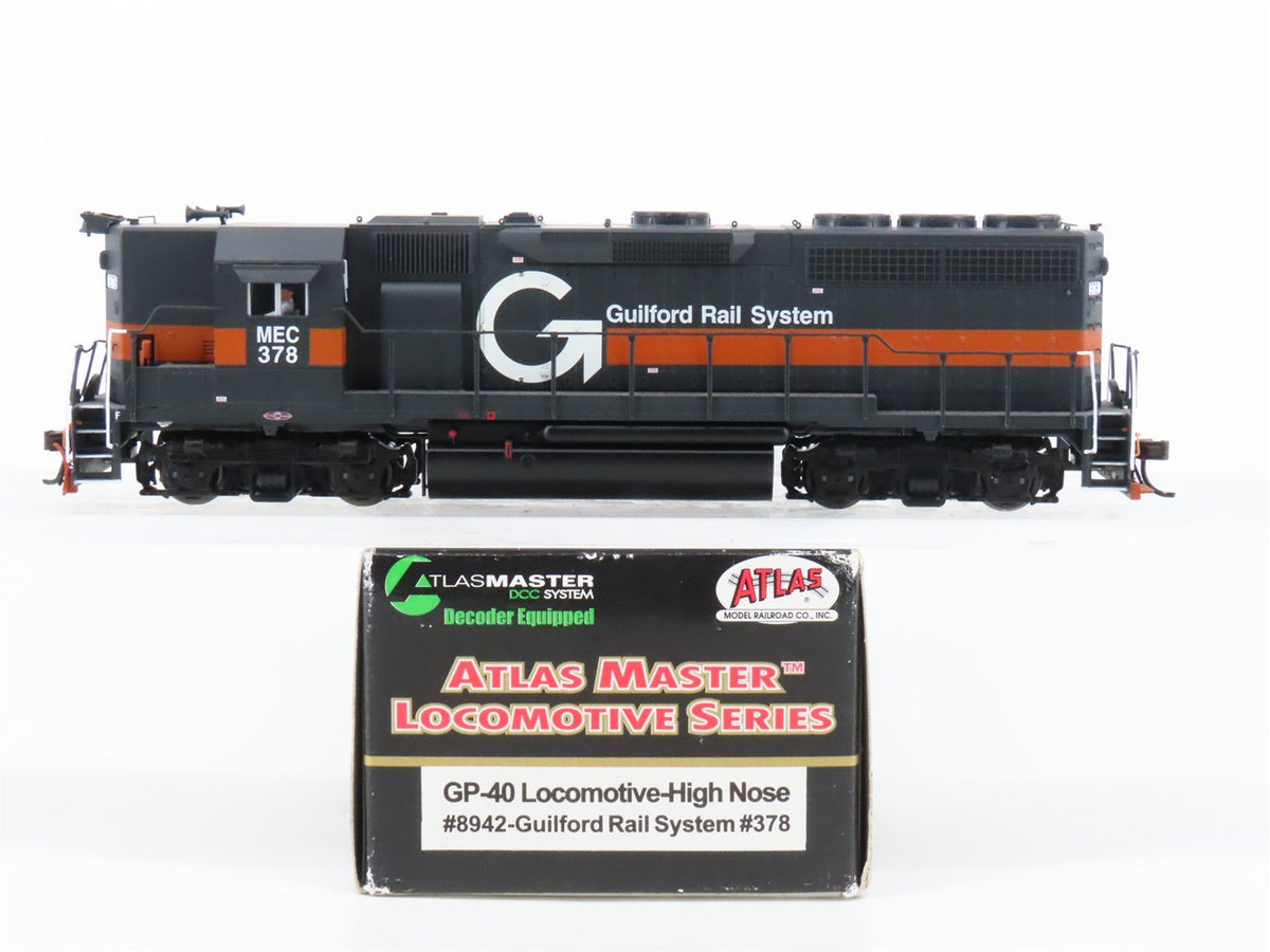 HO Scale Atlas Master 8942 MEC Guilford Rail GP40 High Hood Diesel #378 w/ DCC