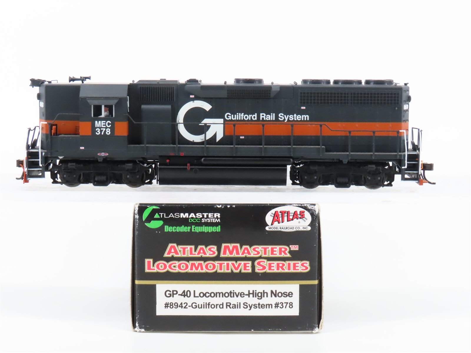 HO Scale Atlas Master 8942 MEC Guilford Rail GP40 High Hood Diesel #378 w/ DCC