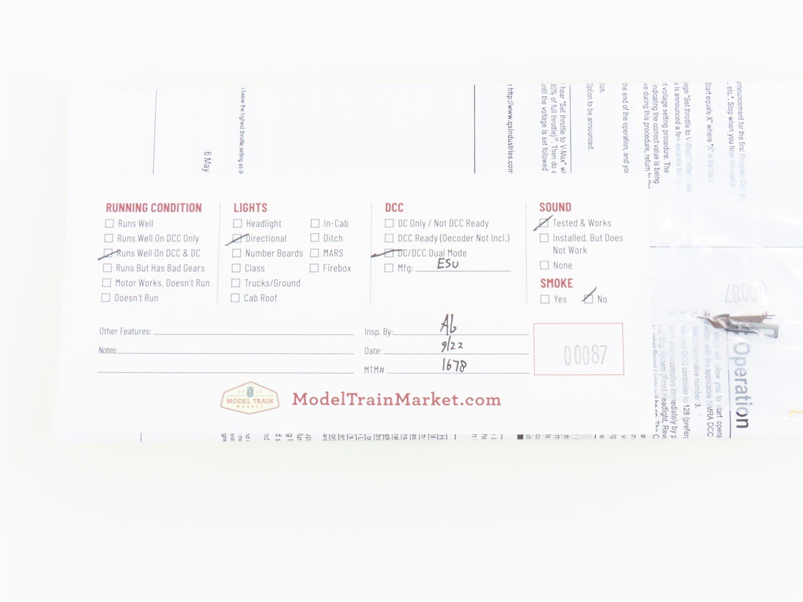 HO Intermountain 49454S-01 P&W Railway U18B Diesel Loco #1801 w/ DCC & Sound