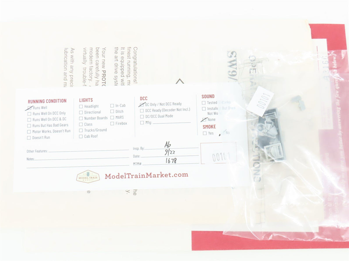 HO Scale Proto 2000 8908 Undecorated SW9/1200 Diesel Locomotive