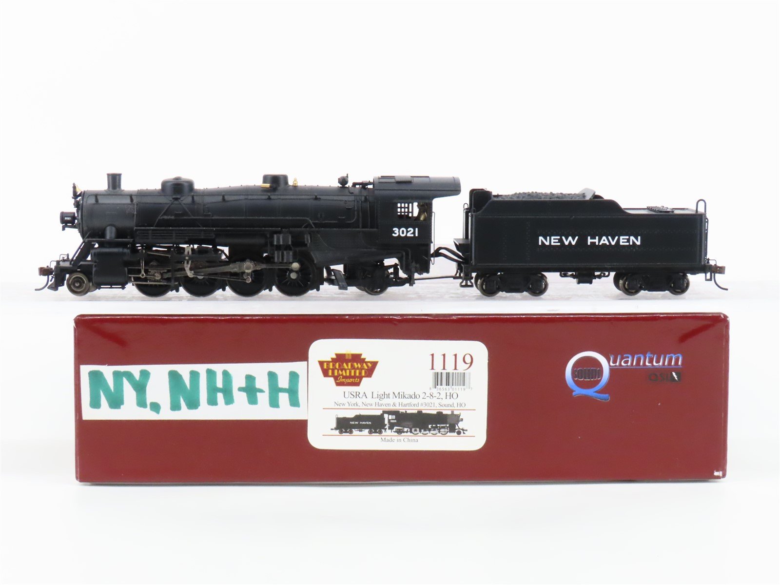 HO Scale Broadway Limited BLI 1119 NH New Haven 2-8-2 Steam #3021 wDCC & Sound