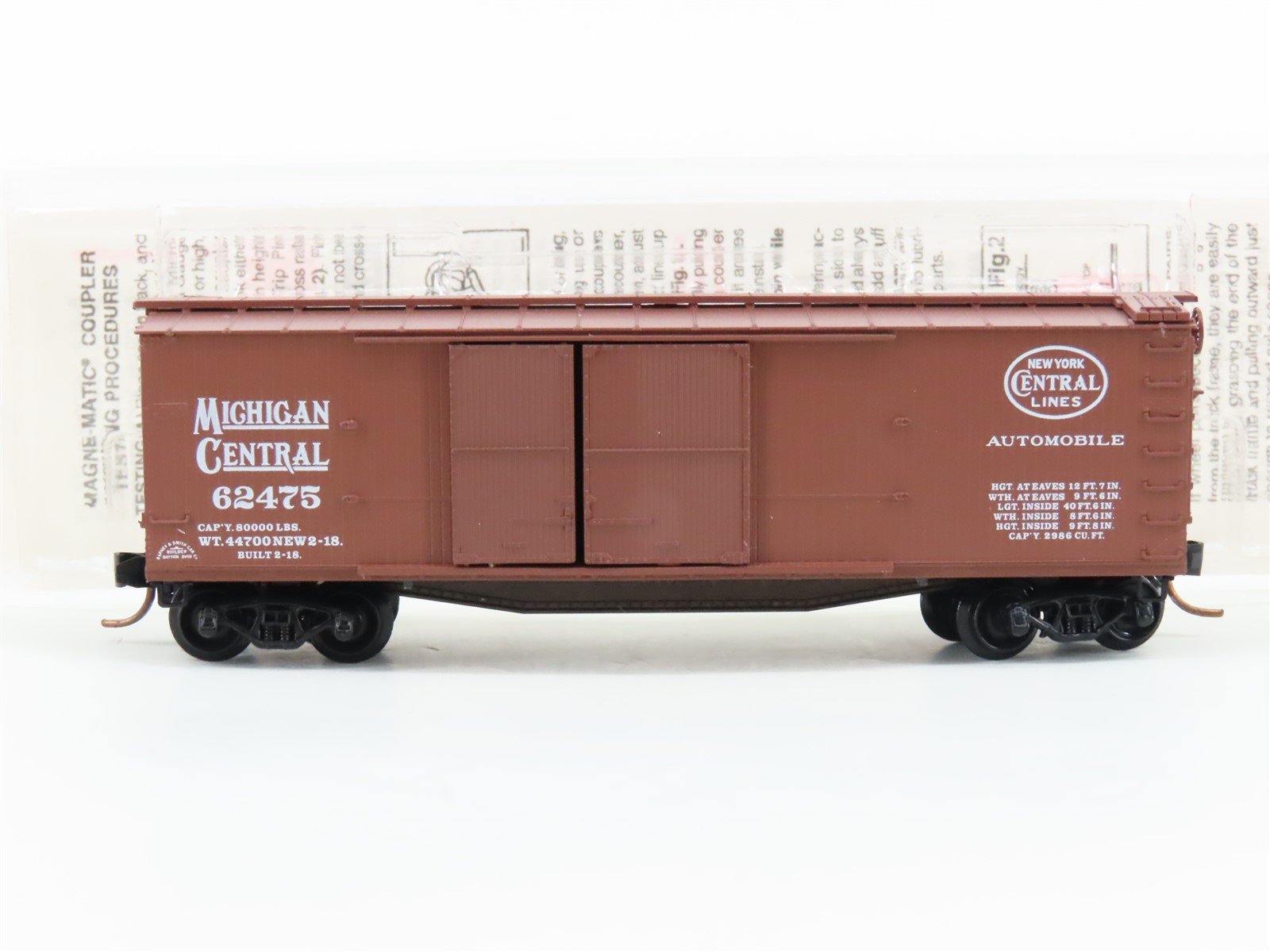 N Scale Micro-Trains MTL 43060 NYC Michigan Central 40' Box Car #62475