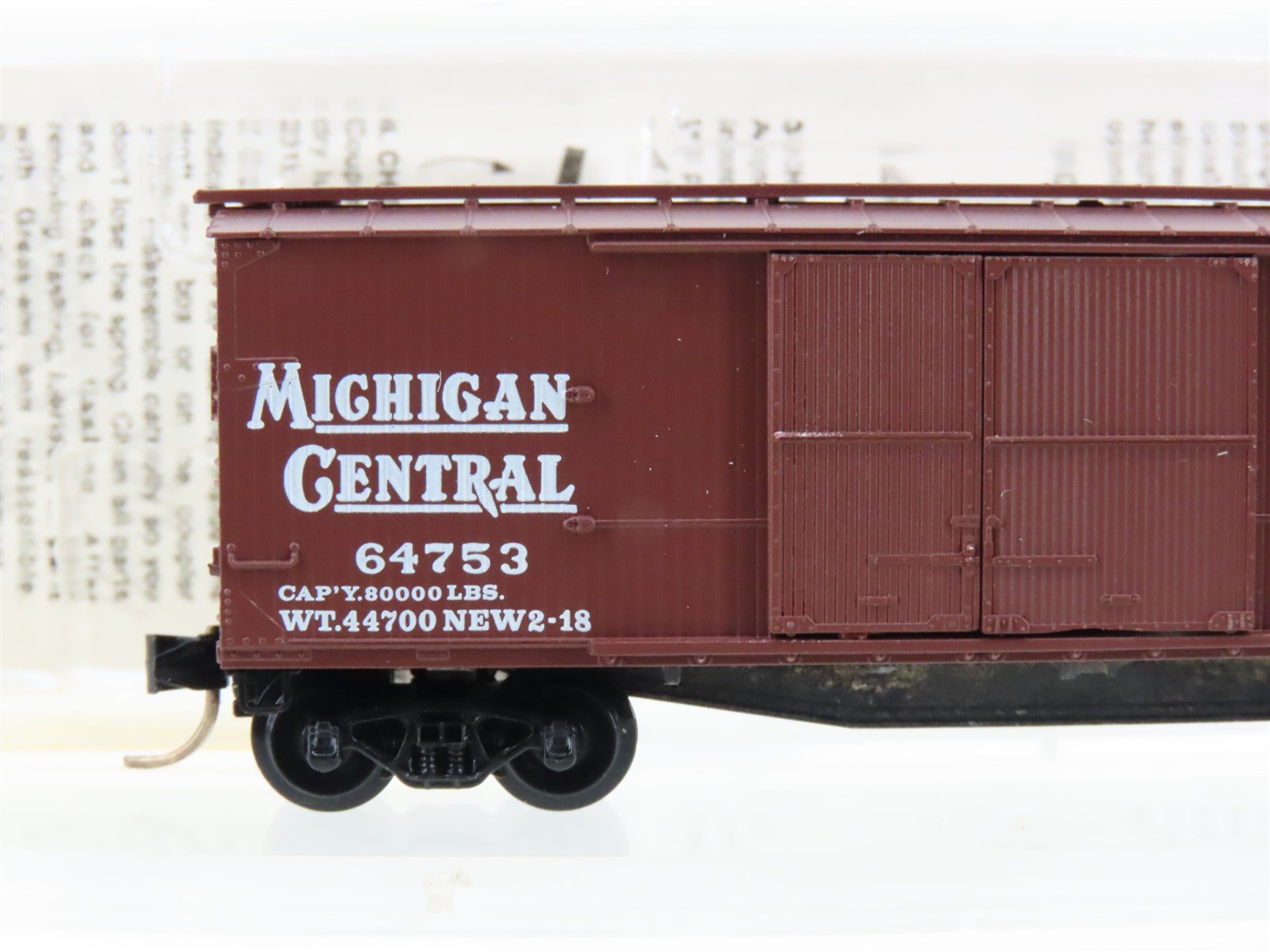 N Scale Kadee Micro-Trains MTL 43060 NYC Michigan Central 40' Box Car #64753