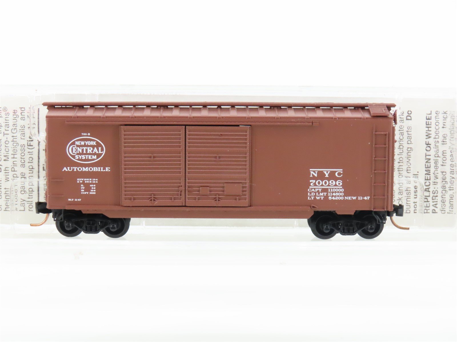 N Scale Micro-Trains MTL 23160 NYC New York Central 40' Box Car #70096