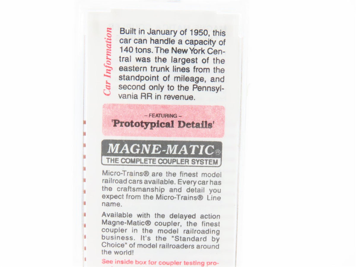 N Scale Micro-Trains MTL 45040 NYC New York Central 50&#39; Flat Car #499853