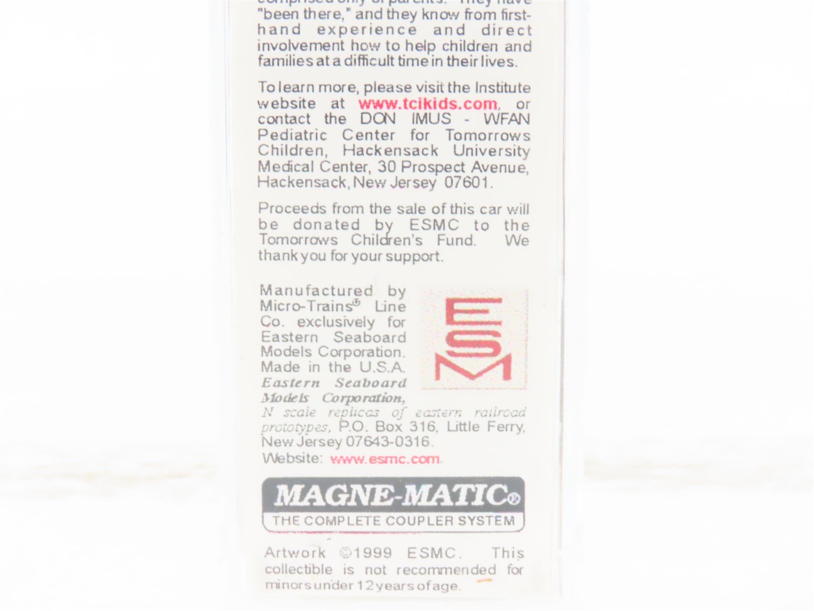 N Scale Micro-Trains MTL ESM 9801 NYC Tomorrow's Children 50' Box Car #47095