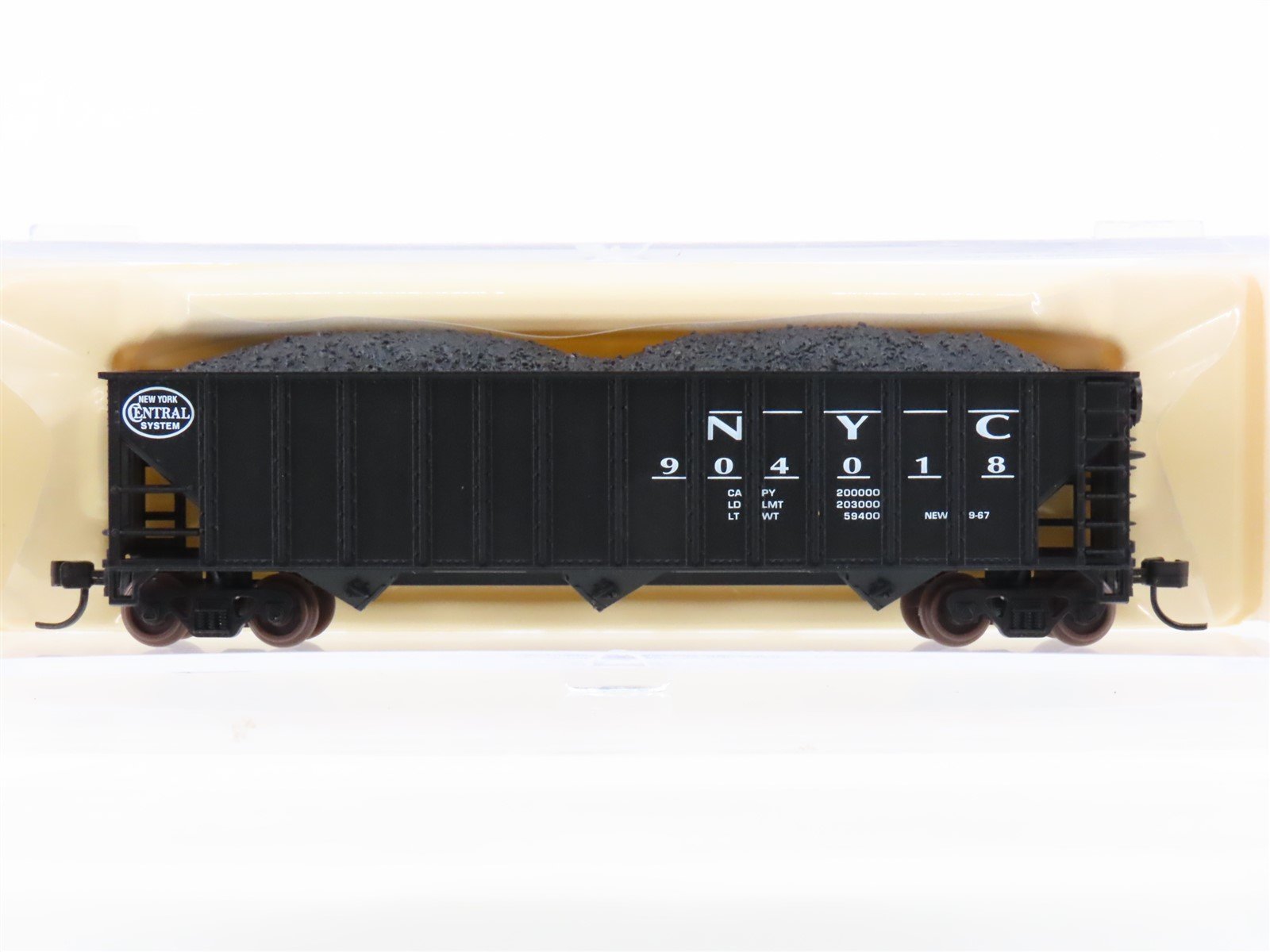 N Scale Atlas 32791 NYC New York Central 3-Bay Open Hopper #904018 w/ Load