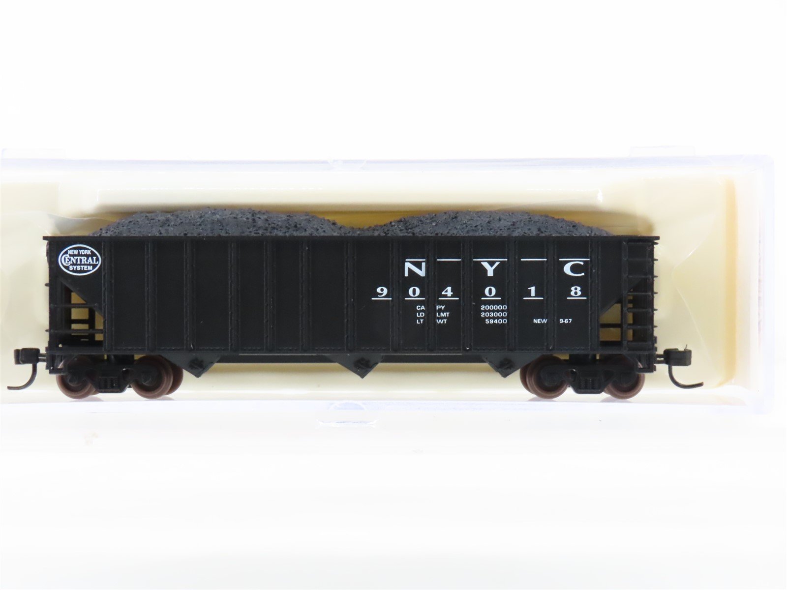 N Scale Atlas 32791 NYC New York Central 3-Bay Open Hopper #904018 w/ Load