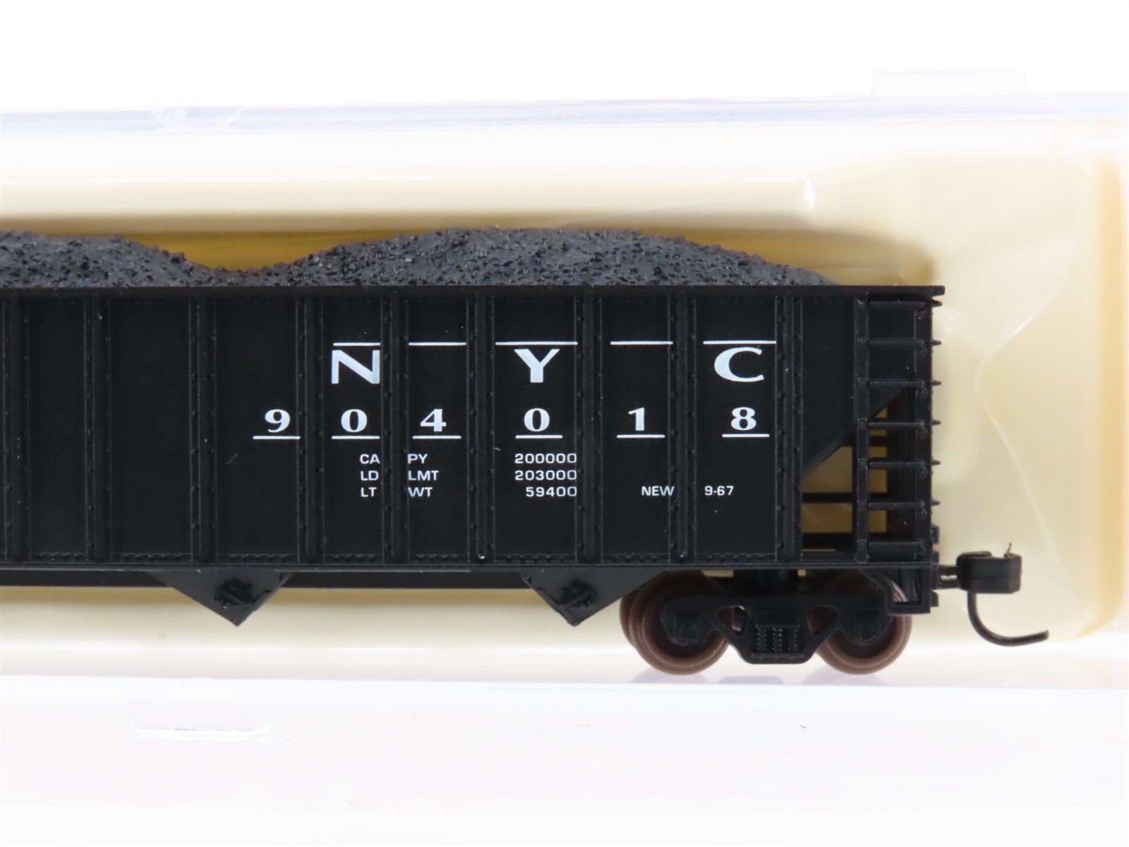 N Scale Atlas 32791 NYC New York Central 3-Bay Open Hopper #904018 w/ Load