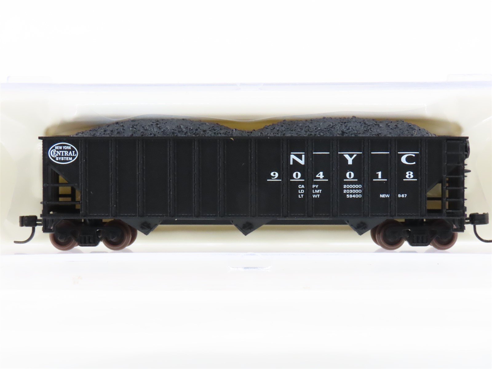 N Scale Atlas 32791 NYC New York Central 3-Bay Open Hopper #904018 w/ Load