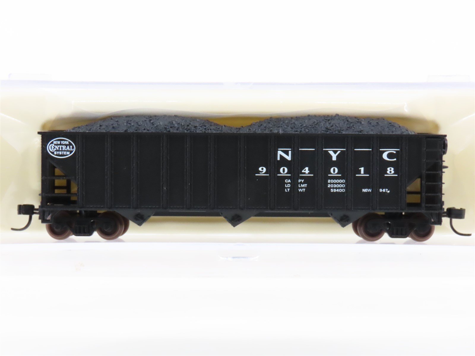 N Scale Atlas 32791 NYC New York Central 3-Bay Open Hopper #904018 w/ Load
