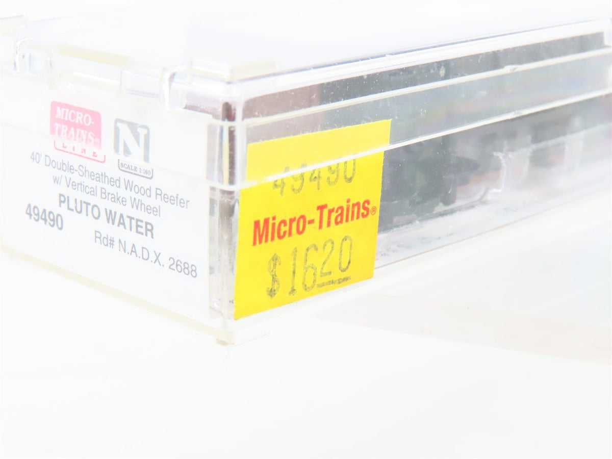 N Scale Micro-Trains MTL 49490 NADX Pluto Water 40&#39; Wood Reefer #2688