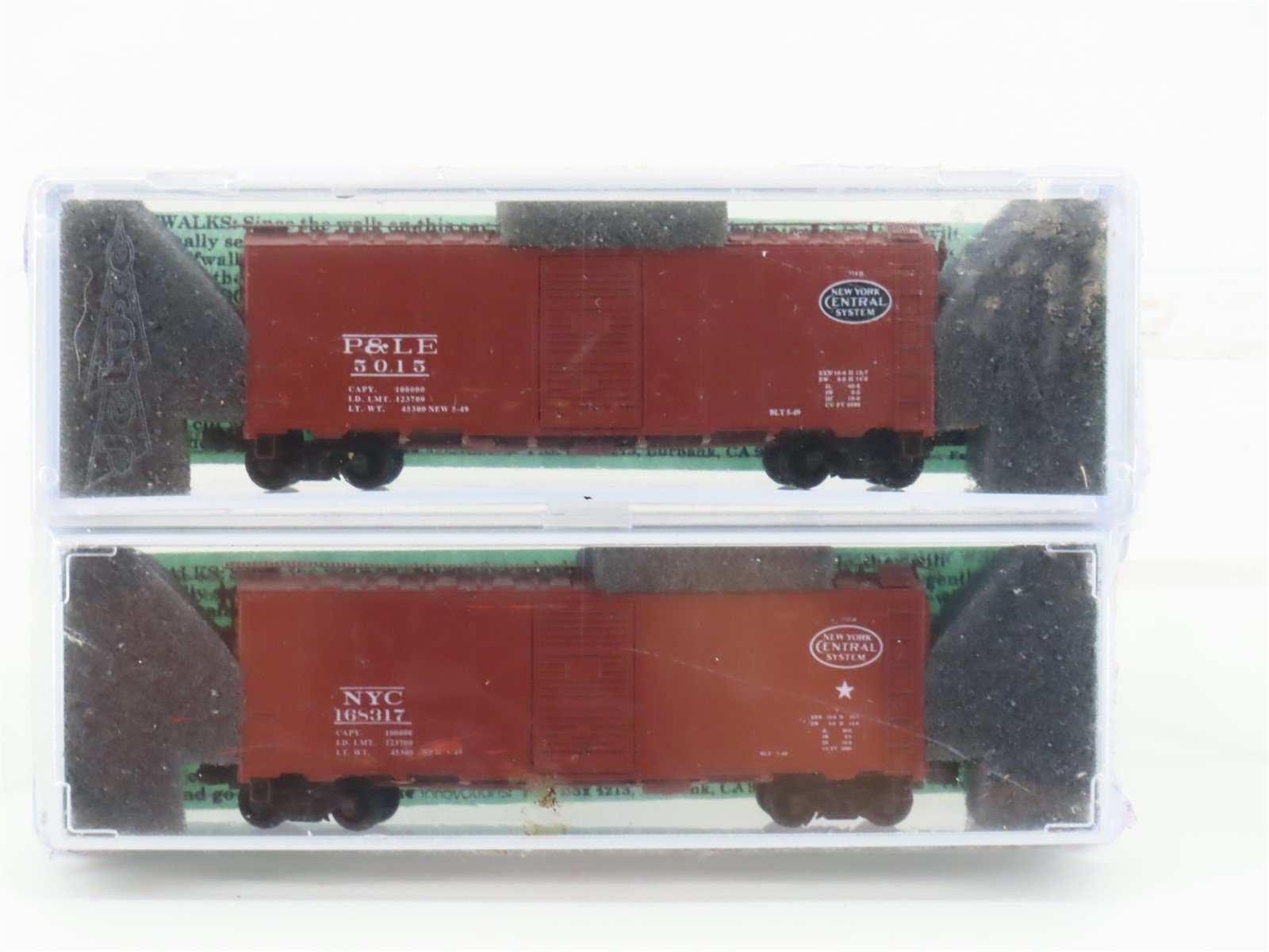 N Deluxe Innovations 14020 P&LE NYC New York Central 40' Box Car 2-Pack Sealed