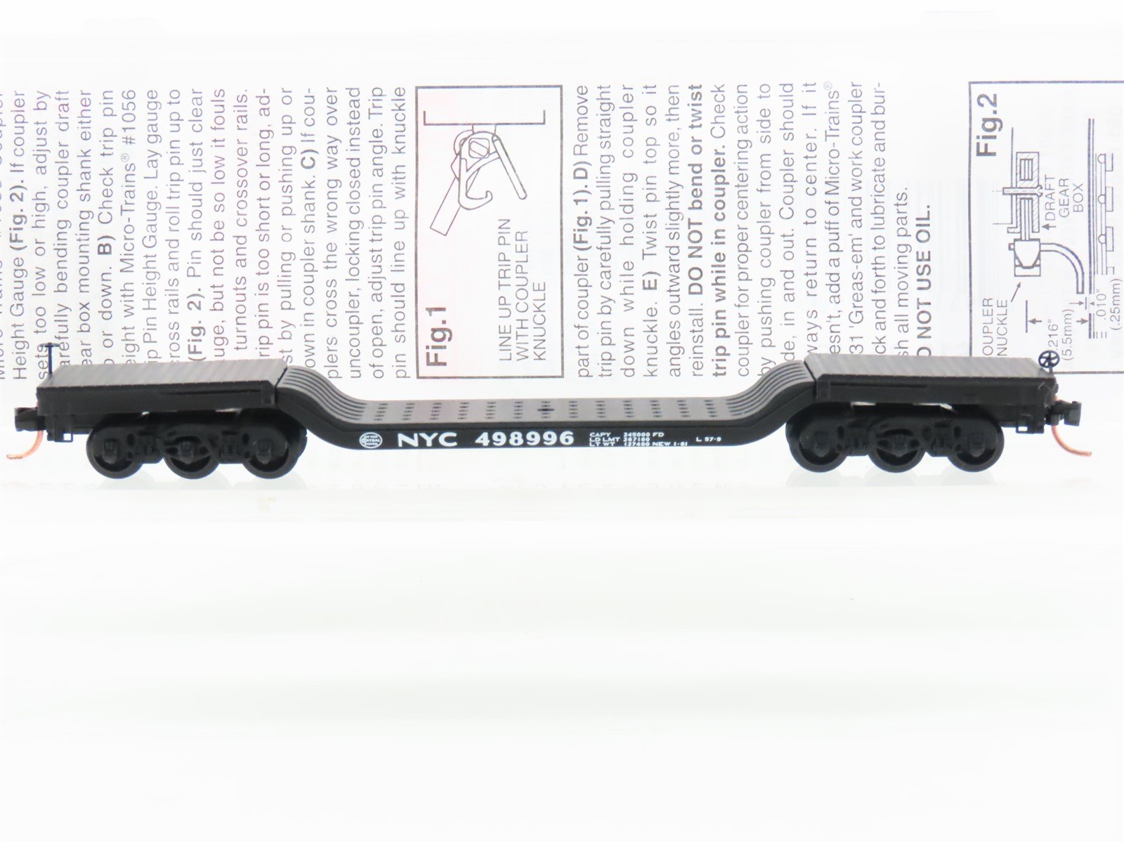 N Micro-Trains MTL 109020 NYC New York Central Depressed Center Flat Car #498996