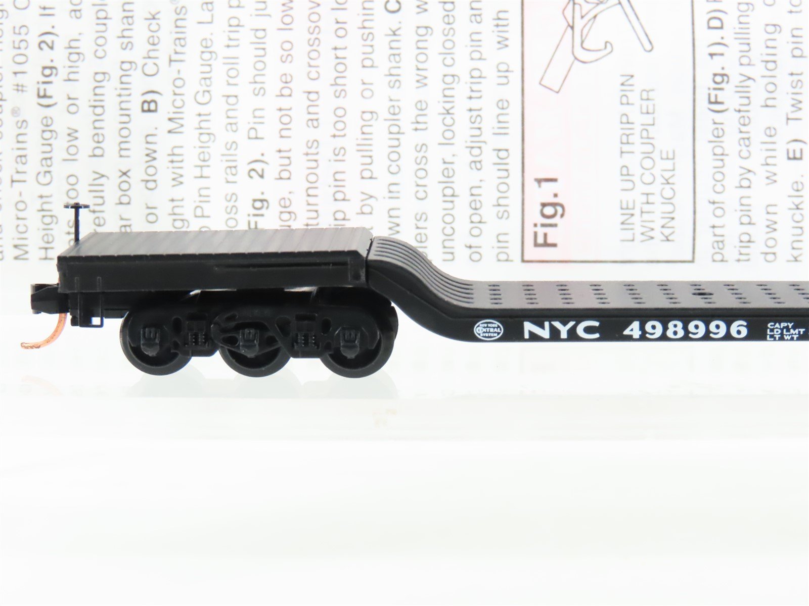 N Micro-Trains MTL 109020 NYC New York Central Depressed Center Flat Car #498996
