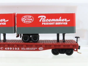 N Scale Atlas 37501 NYC New York Central Pacemaker Flat Car #499103 w/ Trailers