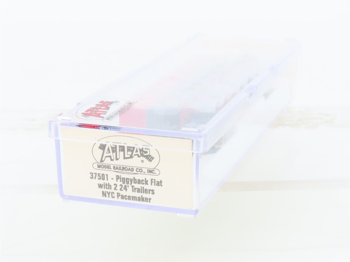 N Scale Atlas 37501 NYC New York Central Pacemaker Flat Car #499103 w/ Trailers