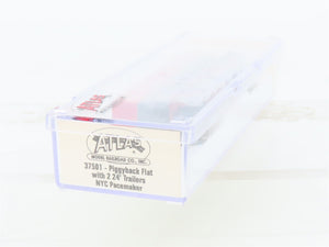 N Scale Atlas 37501 NYC New York Central Pacemaker Flat Car #499103 w/ Trailers