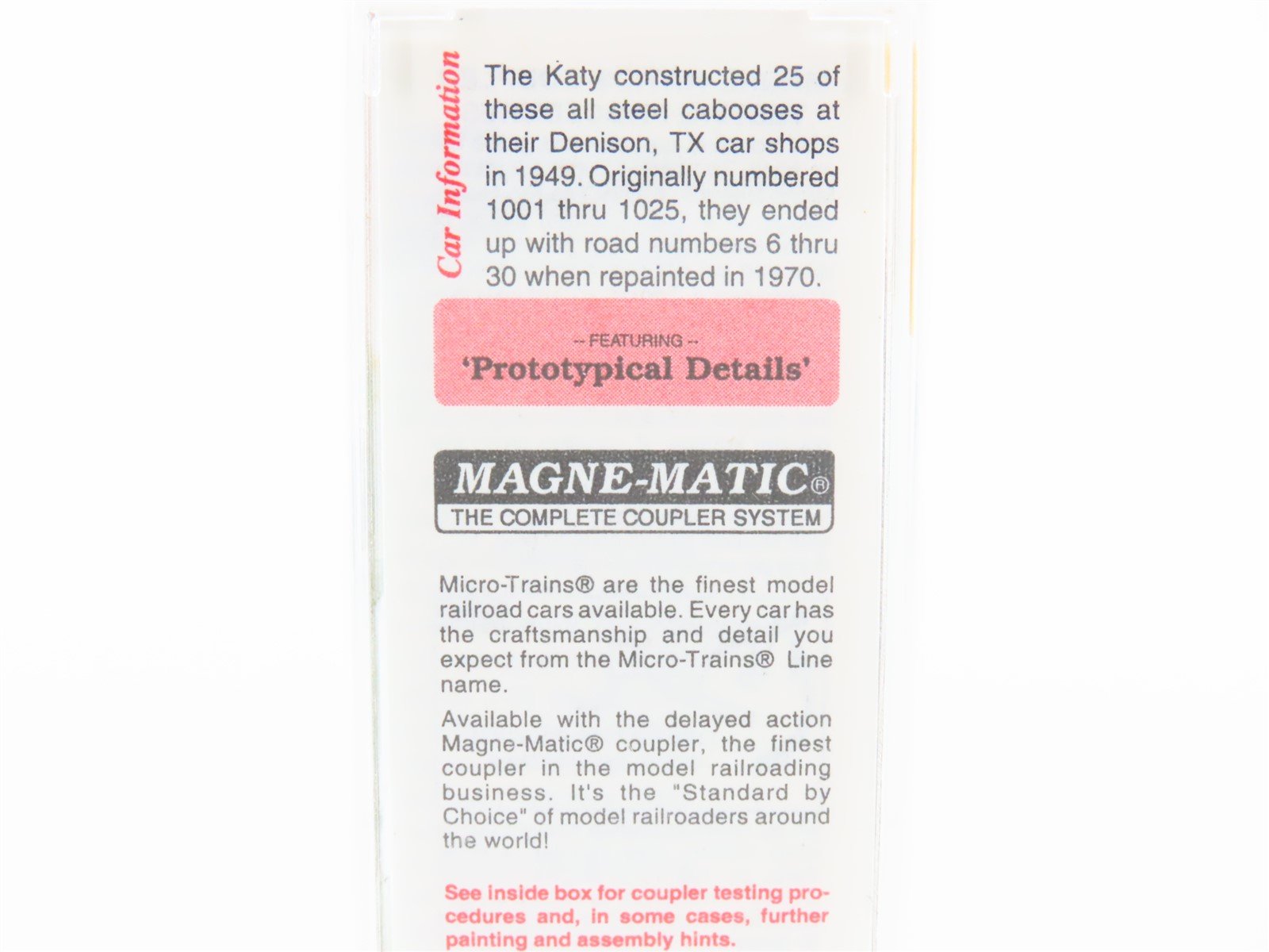N Scale Micro-Trains MTL 100040 MKT Missouri Kansas Texas 36' Caboose #12