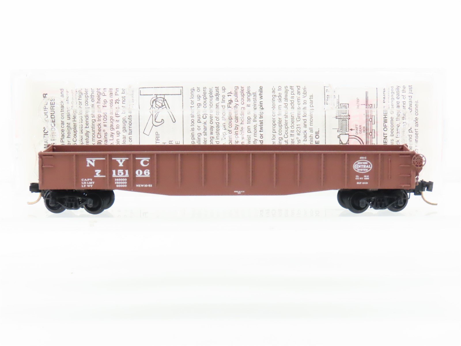 N Scale Micro-Trains MTL 46170 NYC New York Central 50' Gondola #715106