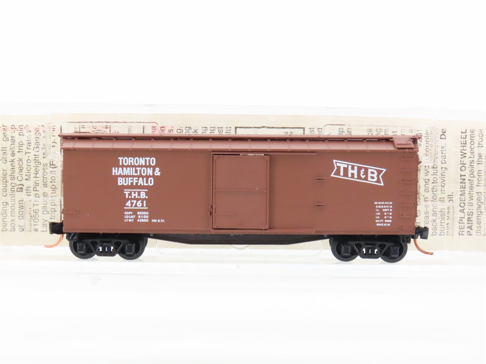 N Scale Micro-Trains MTL 39220 THB Toronto Hamilton & Buffalo 40' Box Car #4761
