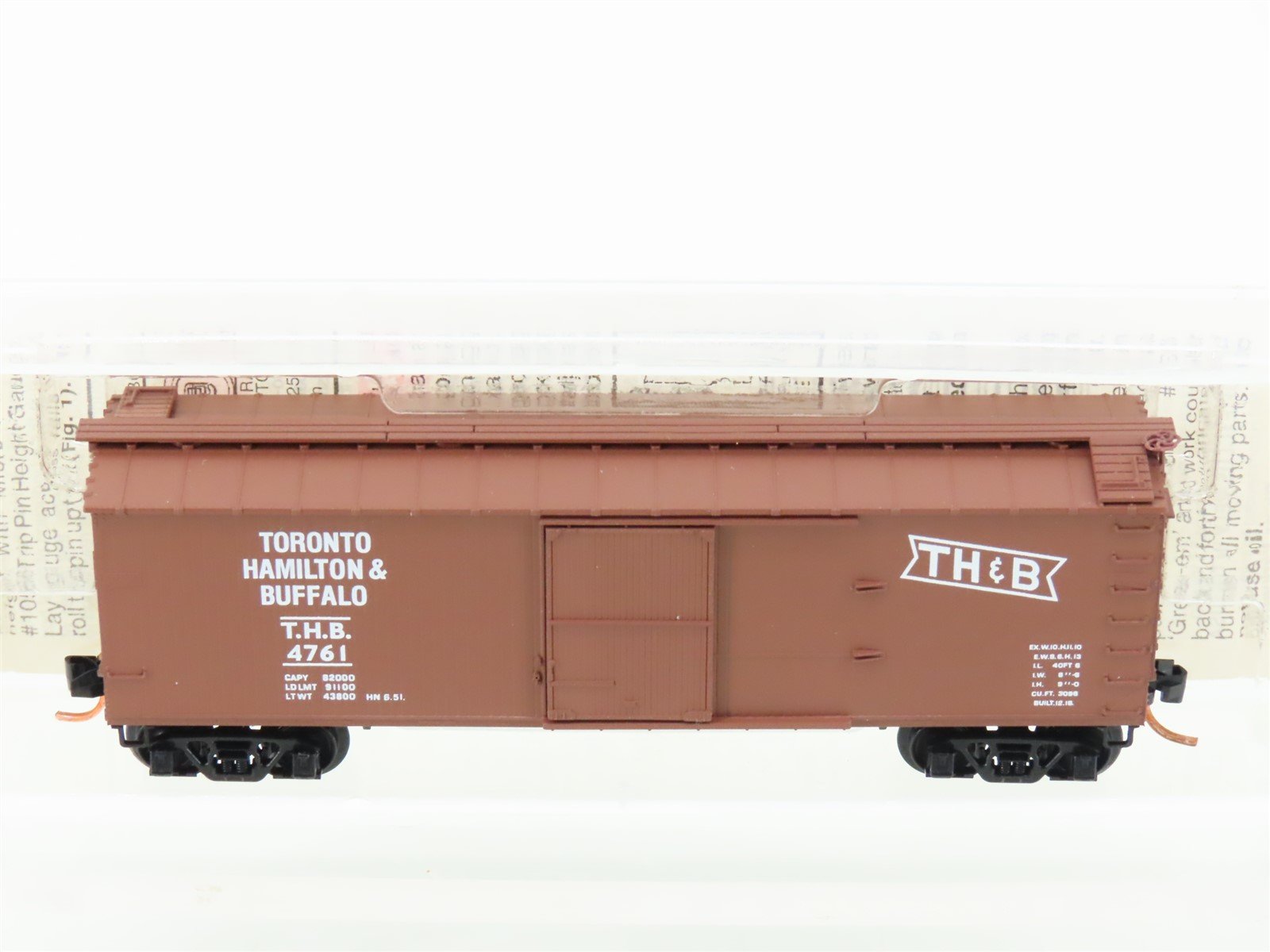 N Scale Micro-Trains MTL 39220 THB Toronto Hamilton & Buffalo 40' Box Car #4761