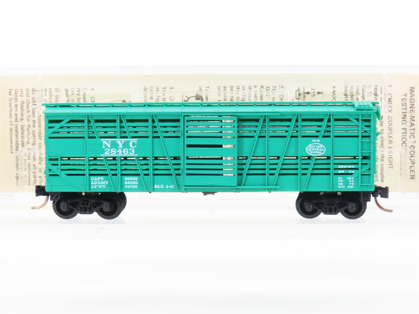 N Scale Kadee Micro-Trains MTL 35040 NYC New York Central 40' Stock Car #28463