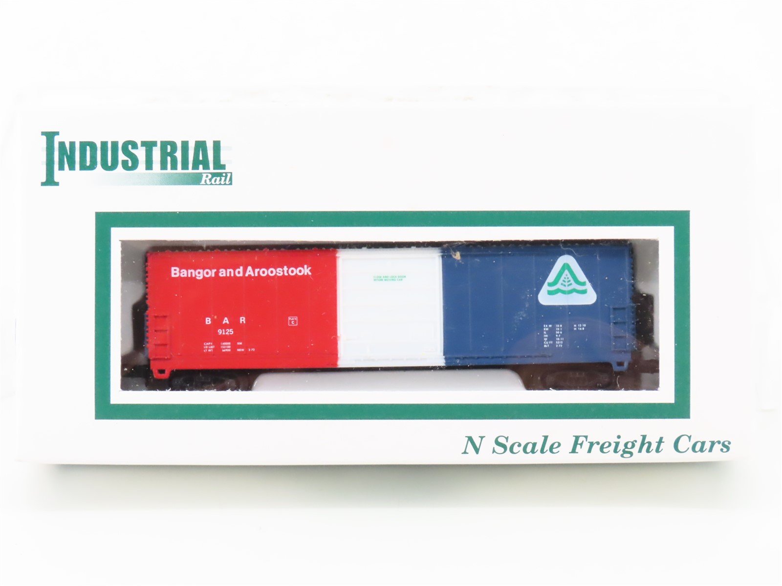 N Scale Industrial Rail 7793 BAR Bangor and Aroostook Single Door Box Car #9125
