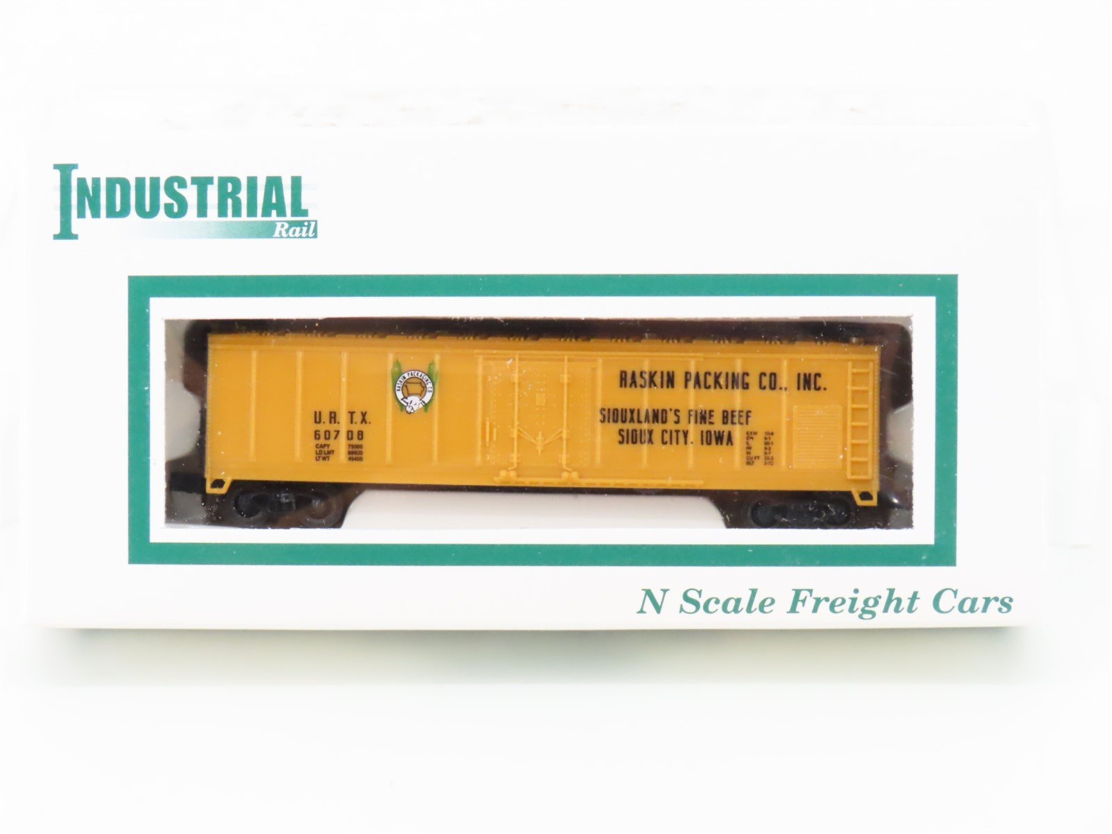N Scale Industrial Rail 7793 URTX Raskin Packing Co. Mechanical Reefer #60708