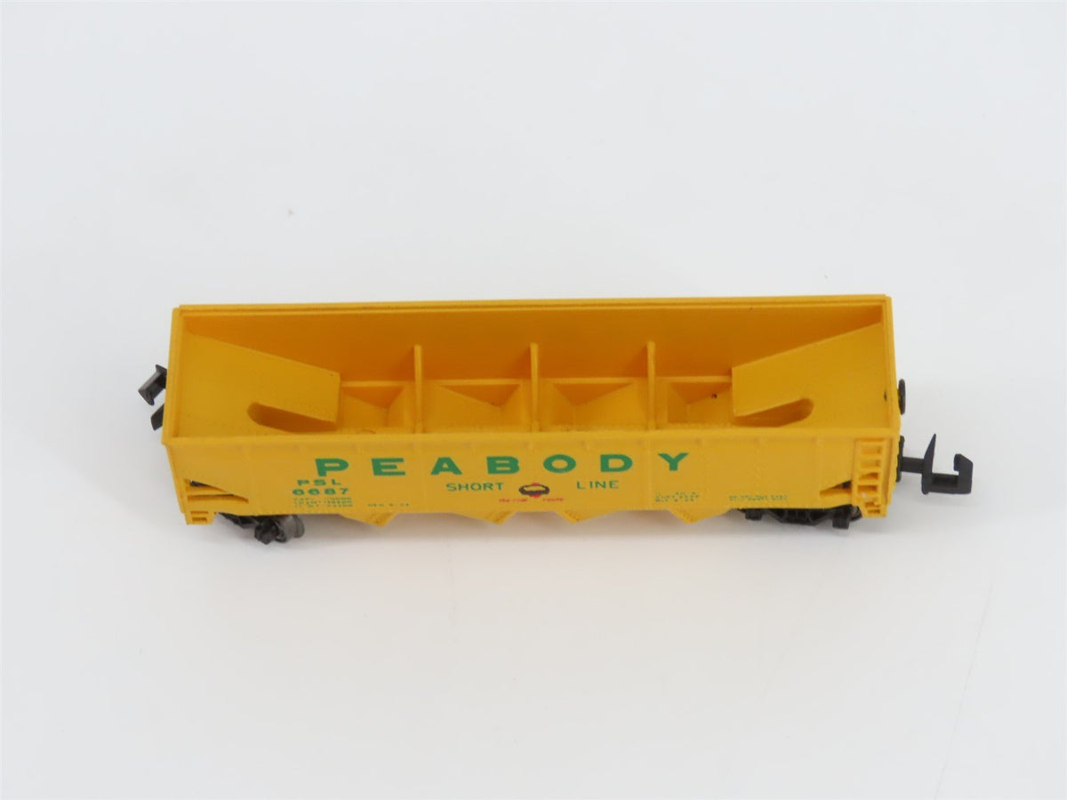 N Scale Bachmann 73660 PSL Peabody Short Line 4-Bay 41&#39; Open Hopper #6687